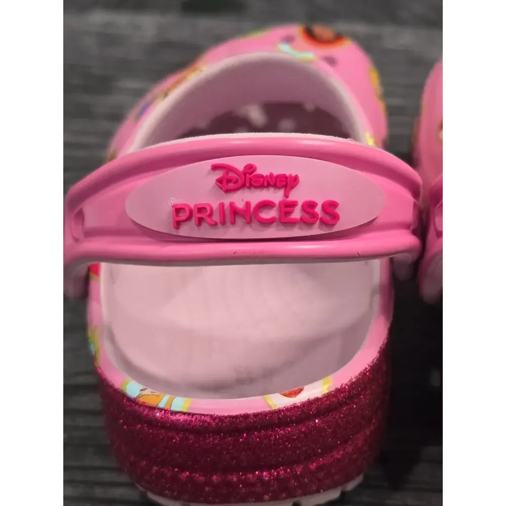 Crocs Classic Disney Princess Clogs Pink Toddler Girls Shoes Size C7 GUC